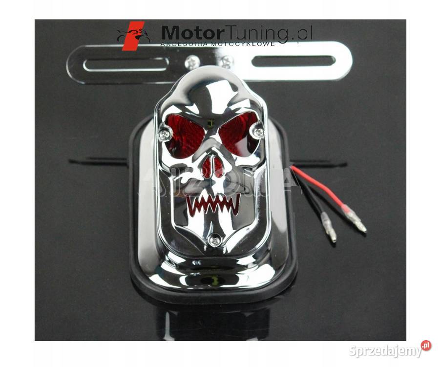 Lampa motocyklowa z metalu czaszka tył chopper Sosnowiec