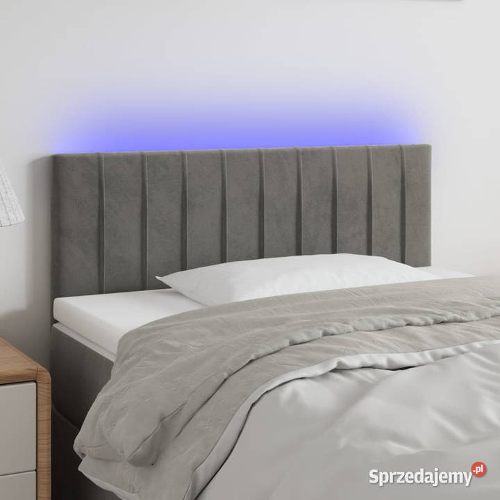 Zagłówek do łóżka z LED jasnoszary 100x5x7888 Warszawa