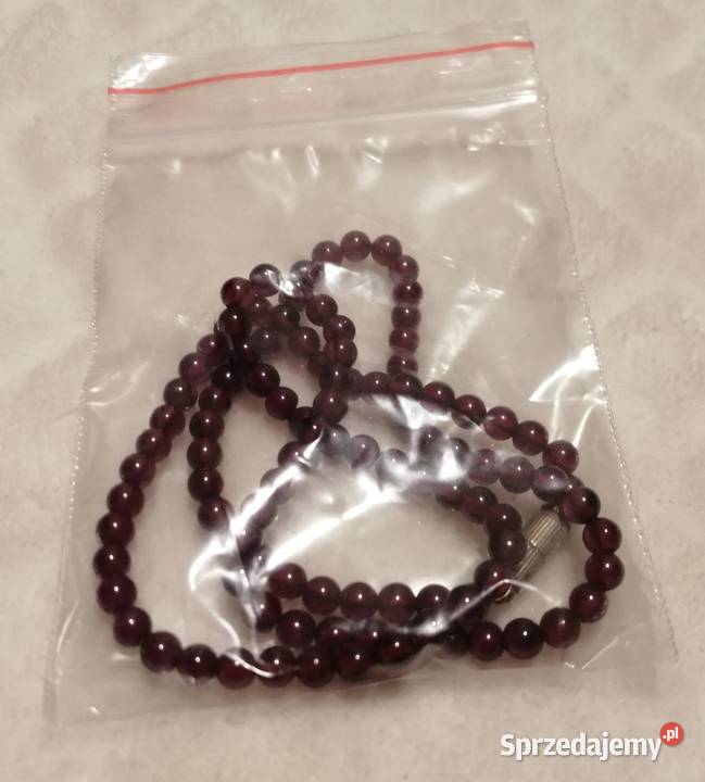 Naszyjnik bransoletka z koralików wiśniowe Naszyjniki Czeladź