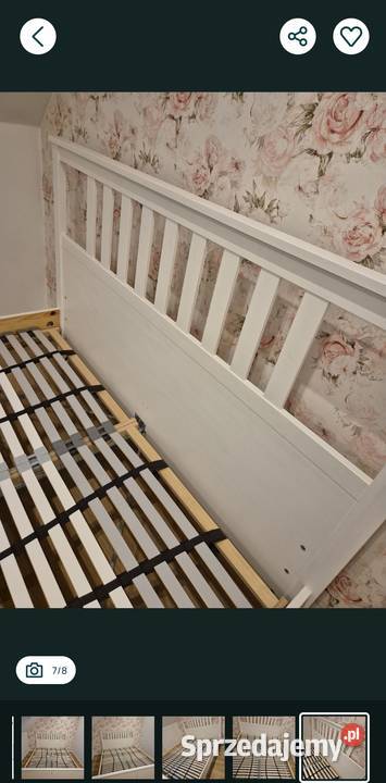 Łóżko drewniane białe Ikea 160x200 podkarpackie Harklowa