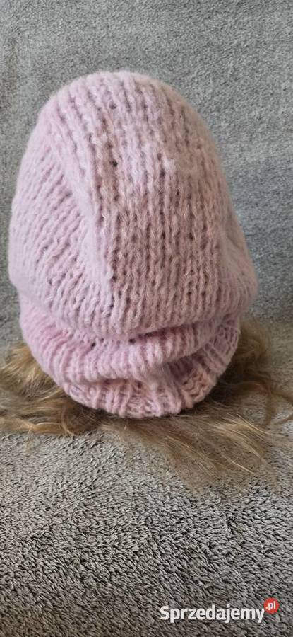 Balaclava kaptur handmade różowa Poznań