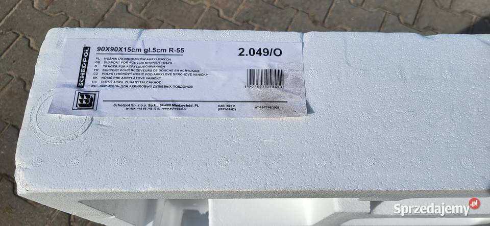 Brodzik akryl półokrągły 90x90 KOŁO Nośnik Akcesoria łazienkowe Klucze