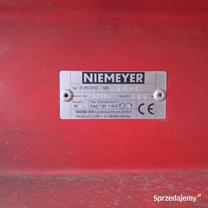 Sprzedam kosiarke dyskowa Niemeyer SM 260 C śląskie sprzedam