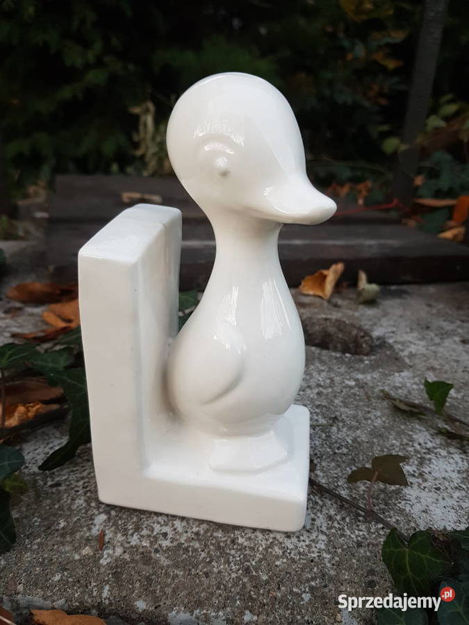 Kaczka porcelanowa podpórka książek śląskie Myszków
