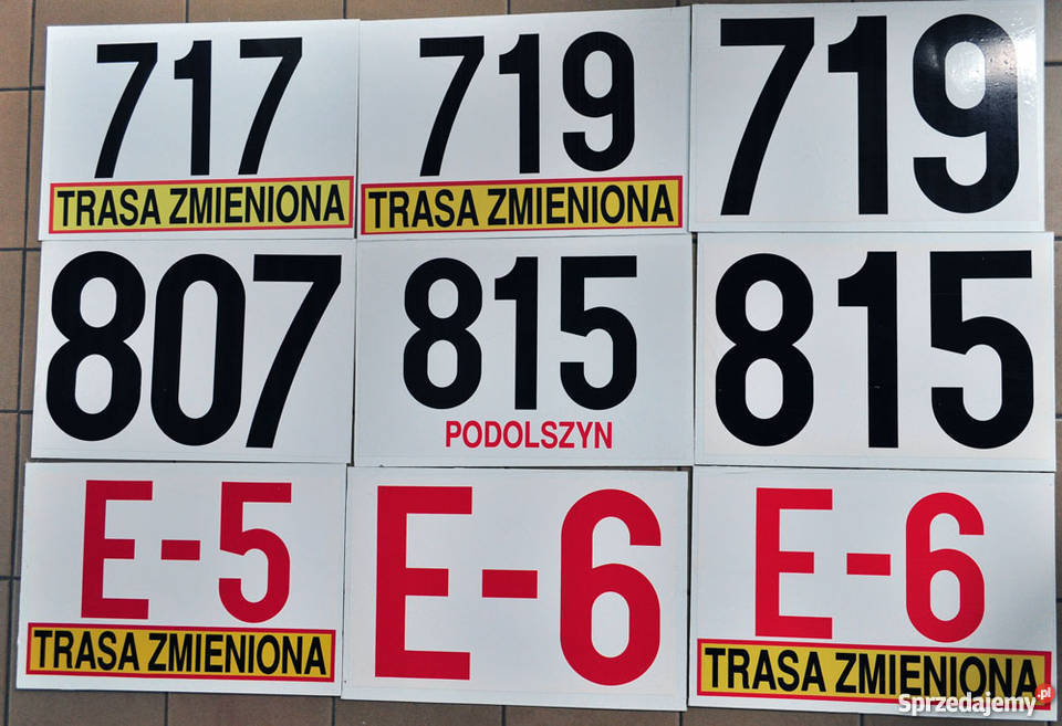 Tablice autobusowe czołowe zbiory na sprzedaż Warszawa