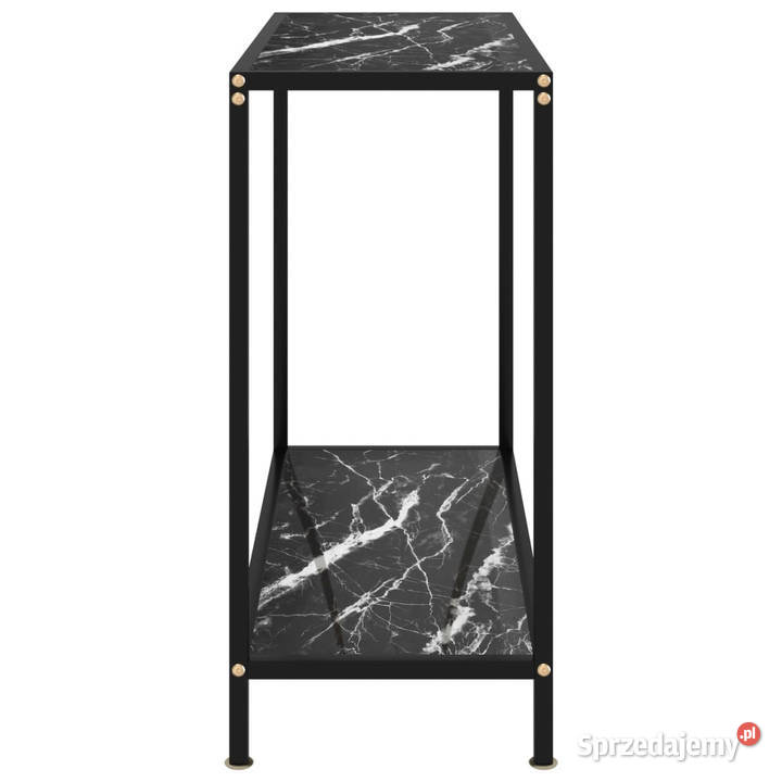 Stolik konsolowy czarny 80x35x75 szkło hartowane Warszawa