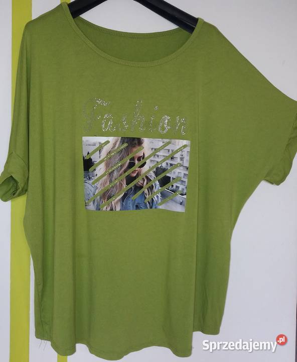 XXL Włoska bluzka tshirt o kroju nietoperza śląskie Gliwice