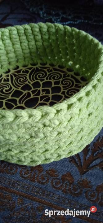 MAŁA SELEDYNOWA PATERKA Z GRUBEJ BAWEŁNY wielkopolskie Piła