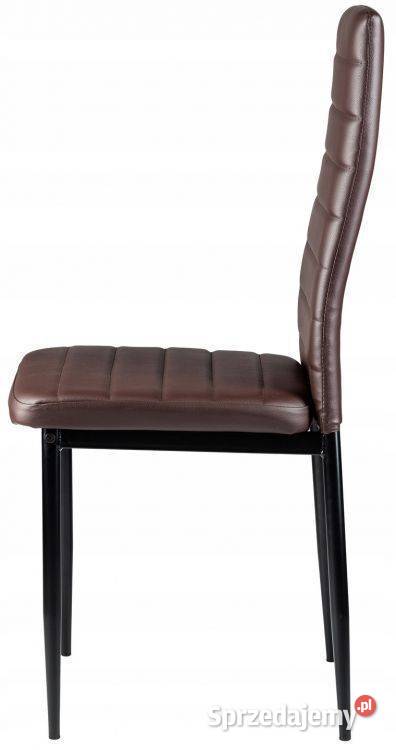 Zestaw 4 krzeseł do salonu jadalni z ekoskóry Krzesła Bielsk Podlaski