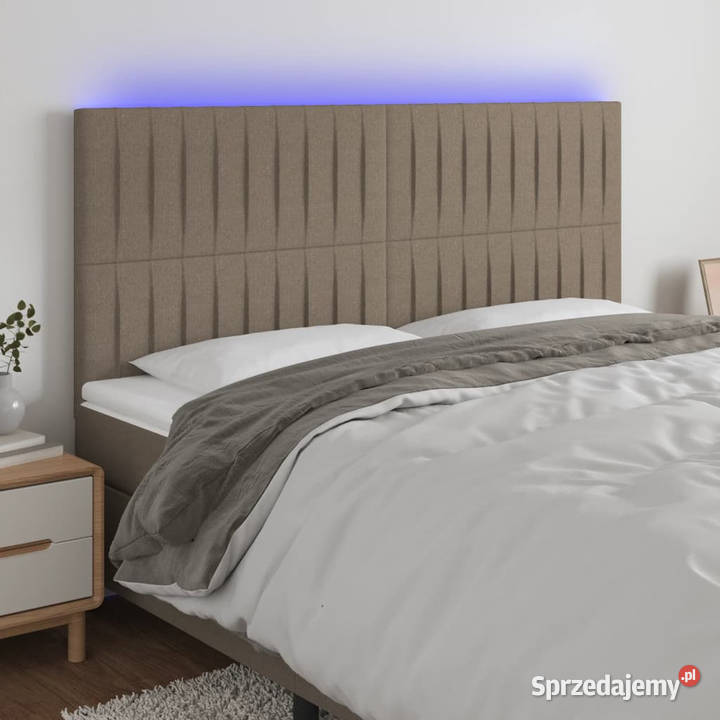 Zagłówek do łóżka z LED taupe 180x5x118128 Warszawa