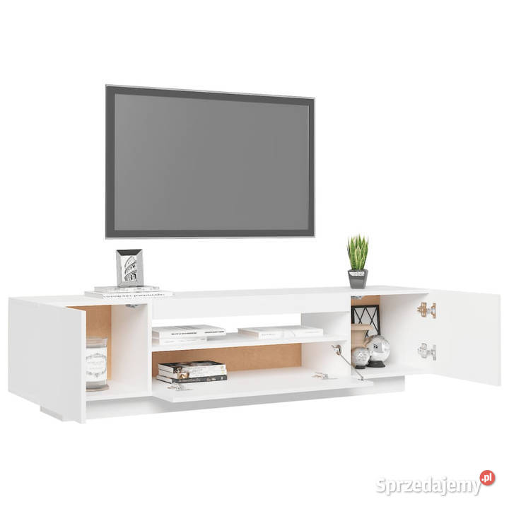 Szafka TV z oświetleniem LED biała 160x35x40 mazowieckie Warszawa