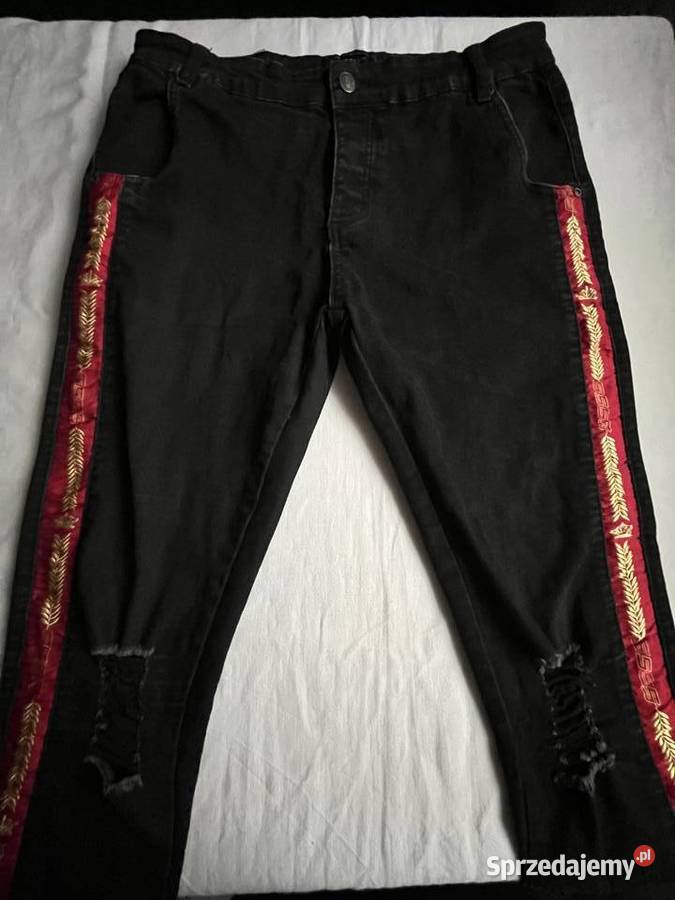 Czarne męskie jeansy skinny SIKSILK r L 2 czarny Sochaczew