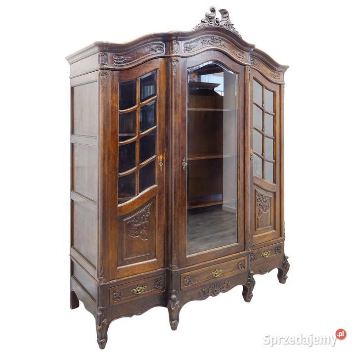 Antyk drewniana BIBLIOTEKA Witryna Biblioteczka Kalisz