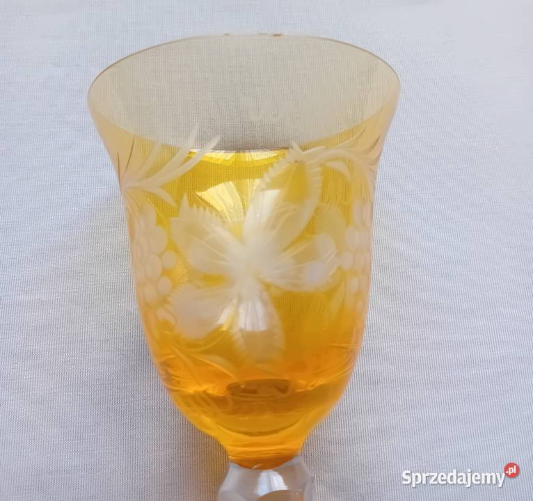 Kryształowy kieliszek Remer sygnowany Niemcy Porcelana i szkło Koźminek