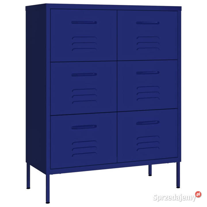 Szafka z szufladami granatowa 80x35x1015 stalowa Warszawa