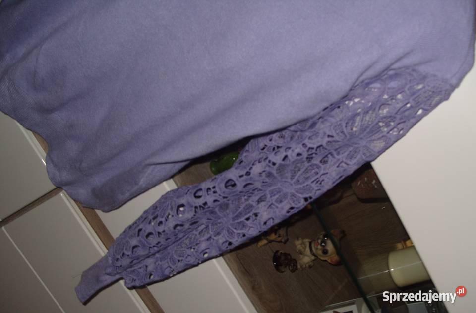 Wrzosowy sweterek JX Rękawki Gipiura ML długi Rawicz