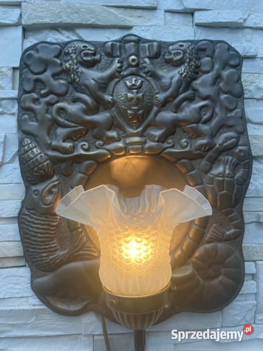 Stara przedwojenna lampa Herb Gdańska dolnośląskie Bystrzyca Kłodzka