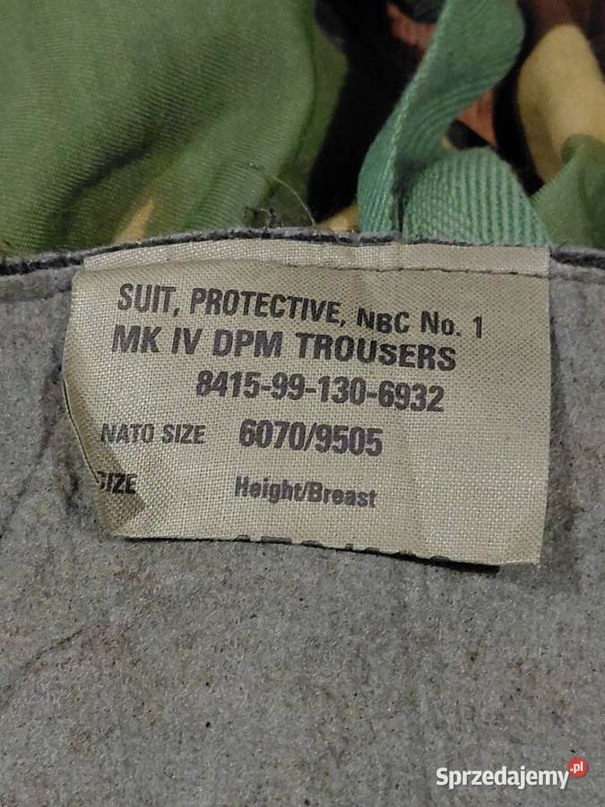 Spodnie NBC mk IV dpm 170100 Wrocław sprzedam