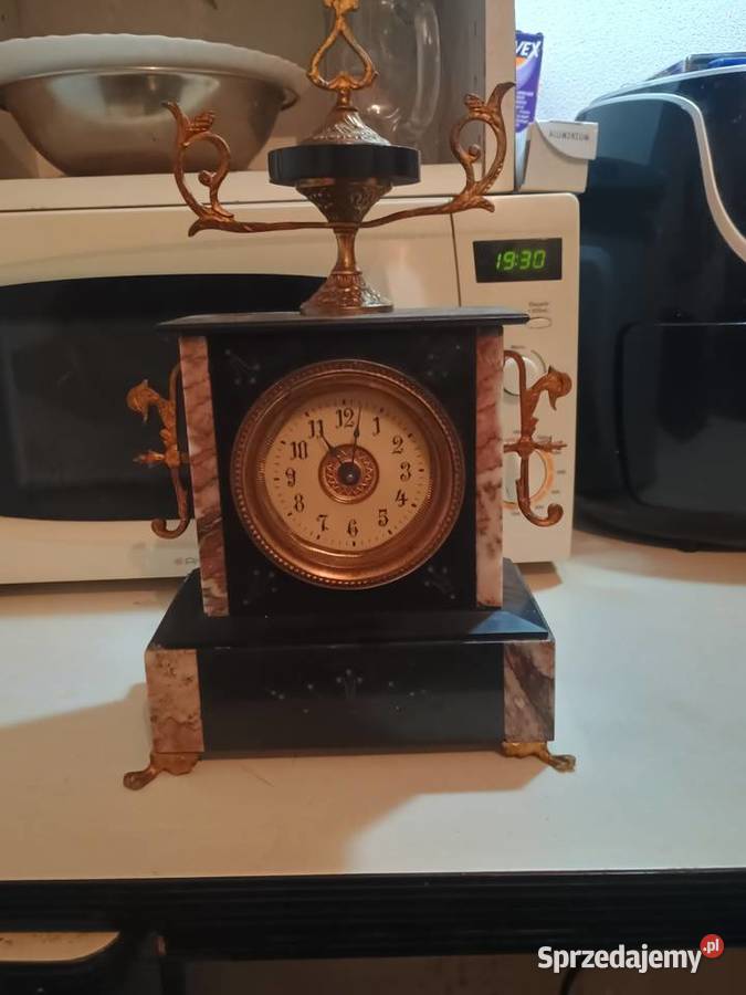 Kominkowy zegar marmurowy francuski Rzeszów