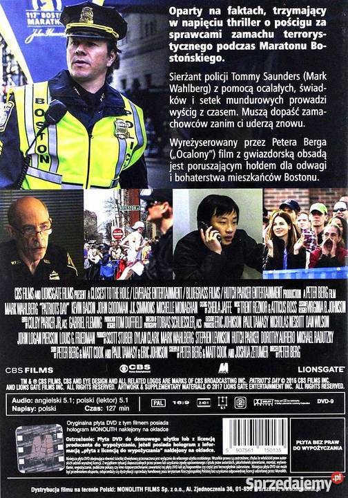 DZIEŃ PATRIOTÓW MARK WAHLBERG EDYCJA PUDEŁKOWA 1 płyta