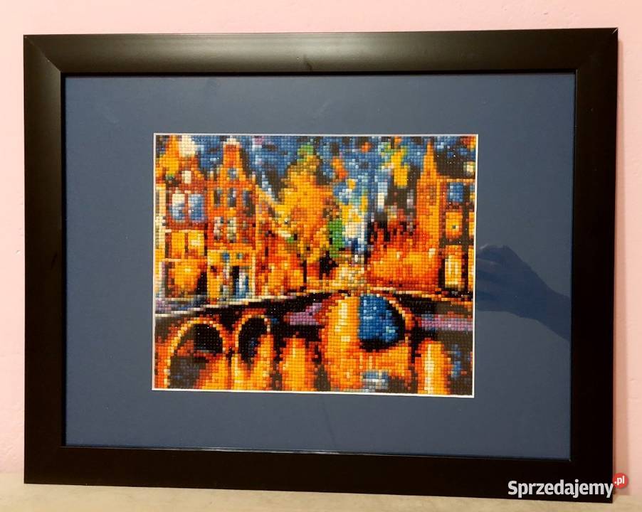 Obraz Nocne miasto ręcznie wykonany w ramie Goczałkowice-Zdrój