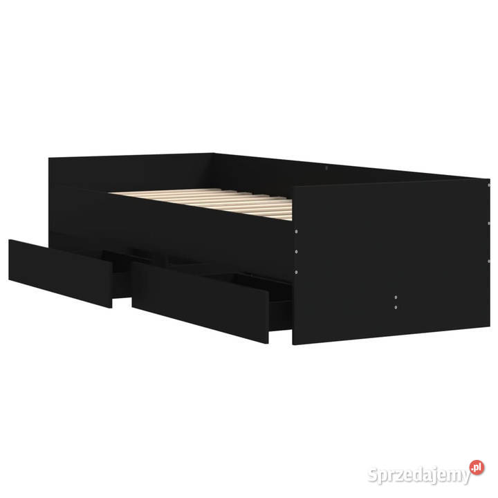 Rama łóżka z szufladami czarna 75x190 WM3207358 Warszawa sprzedam