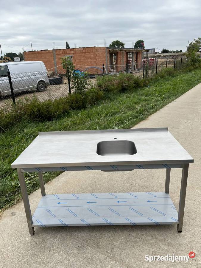 Stół ze zlewem i półką 164x80x90 Kazuń Polski