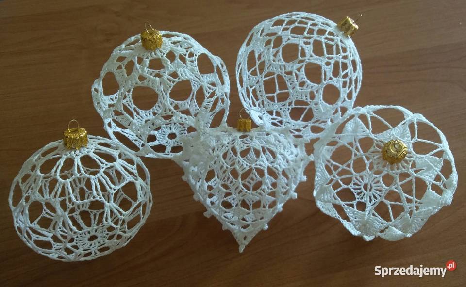 Duże Bombki szydełkowe na choinkę różne wzory i podlaskie