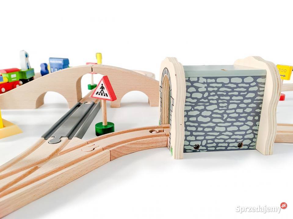 Drewniana kolejka tory pociąg na baterie 69 Bielsk Podlaski