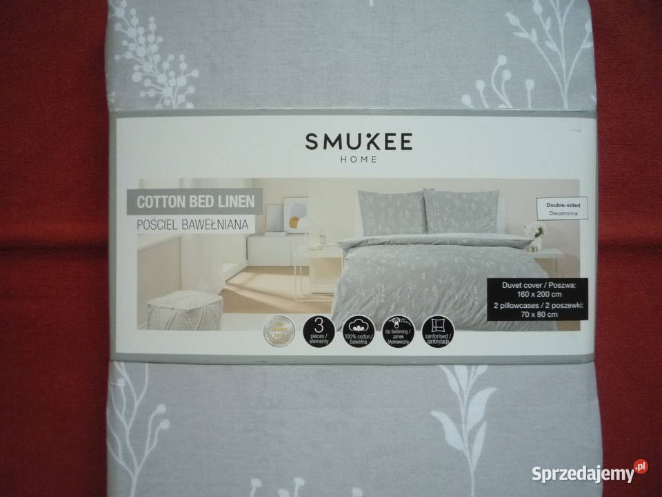 Smukee Nowa Szara pościel bawełniana 160x200 Szczecin