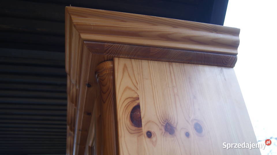 Kredens sosnowy oszklony SKANDYNAWSKI Duży 206cm