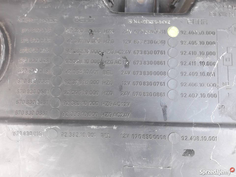 NAGRZEWNICA Panel nawiewu mercedes 6738300561 Częstochowa