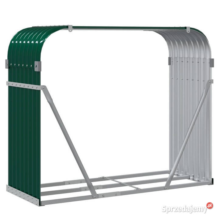 Stojak na drewno zielony 120x45x100 stal