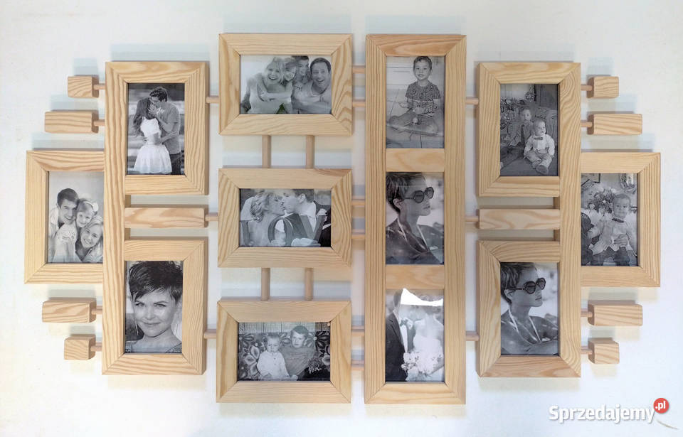 Drewniana Ramka Multirama na 12 zdjęć 10x15