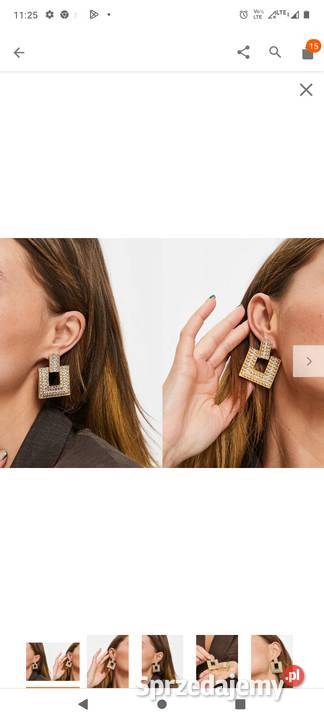 Bogato zdobione kolczyki wieczorowe z Londynu małopolskie sprzedam