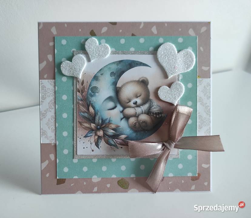 Kartka ręcznie robiona na urodziny roczek z Antyki, Sztuka, Kolekcje Łódź