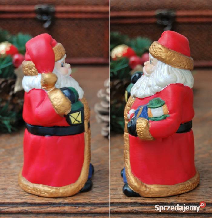 Święty Mikołaj ręcznie malowana figurka wielokolorowy Lublin sprzedam