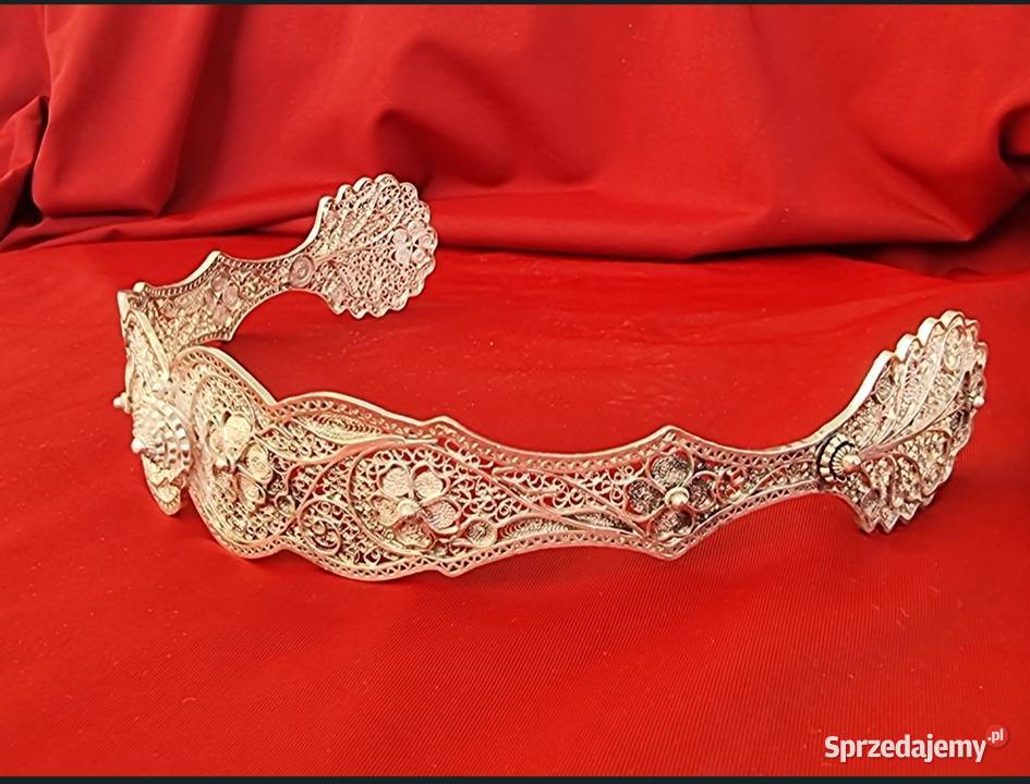 Tiara diadem filigran opaska na głowę srebro Warszawa sprzedam