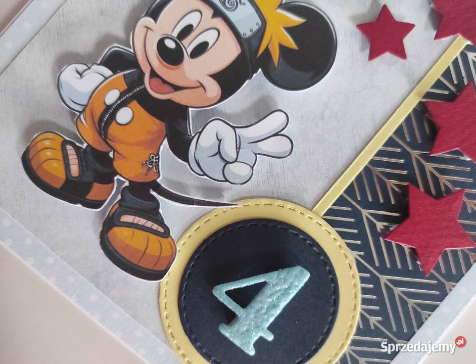Kartka urodzinowa ręcznie robiona Myszka Miki sprzedam
