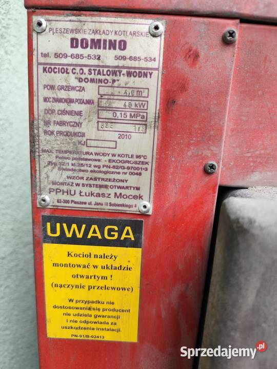 Piec na ekogroszek Domino 40kW nowy sterownik Wrocław