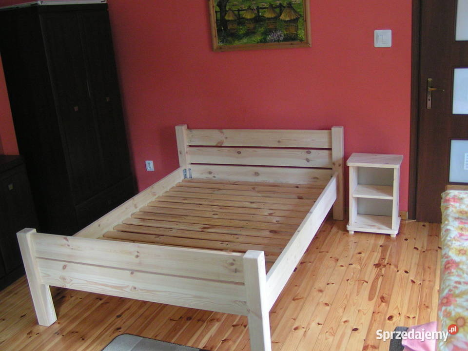 Nowe drewniane łóżko sosnowe 160x200 na zamówienie