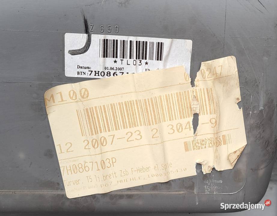 Tapicerka Drzwi Lewy Przód VW Transporter T5 Mielęcin