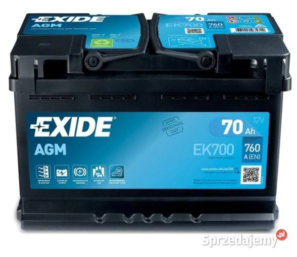 Akumulator EXIDE AGM 70Ah760A START STOP EK700 Bełchatów