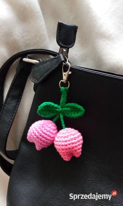 Tulipany wykonane na szydełku brelok Rękodzieło Łask