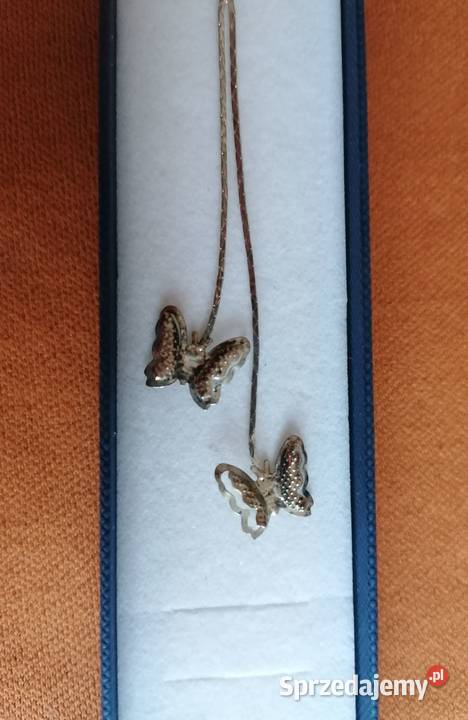 Kolczyk pojedynczy wiszącyDwa motylki Łódź