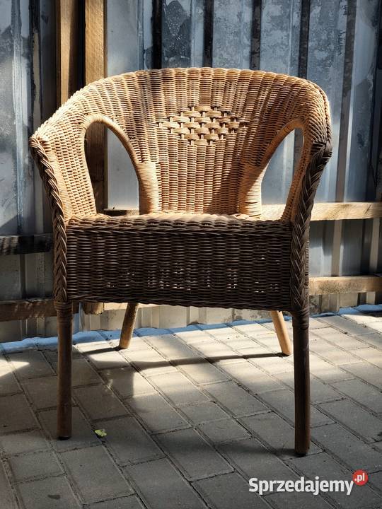 Krzesło Fotel rattanowy IKEA AGEN styl boho Poddębice