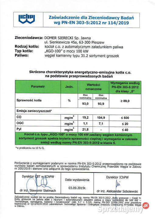 Kocioł piec co 150KW z podajnikiem na ekogroszek Budownictwo i akcesoria śląskie Częstochowa