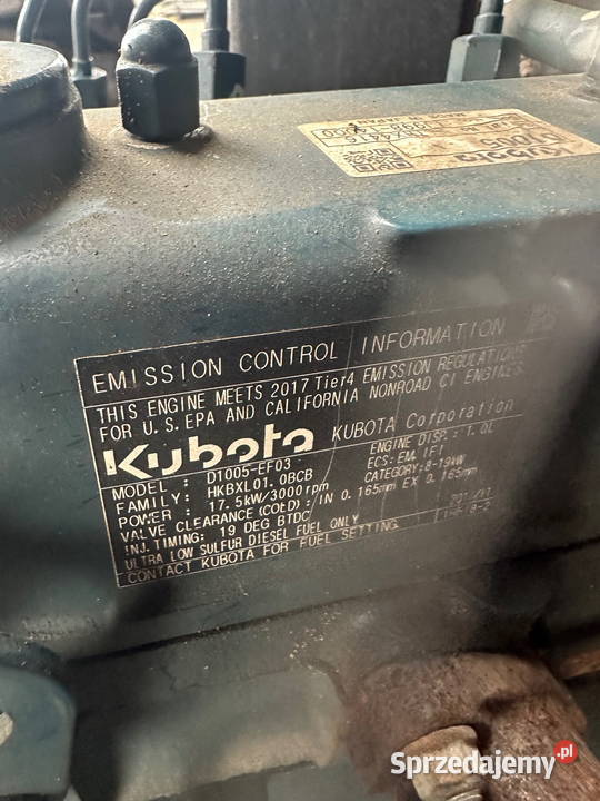 silnik 3 cylindrowy KUBOTA D1005 diesel 25 Działoszyn