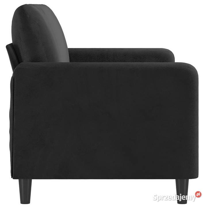 Sofa 2osobowa czarna 140 tapicerowana aksamitem Warszawa