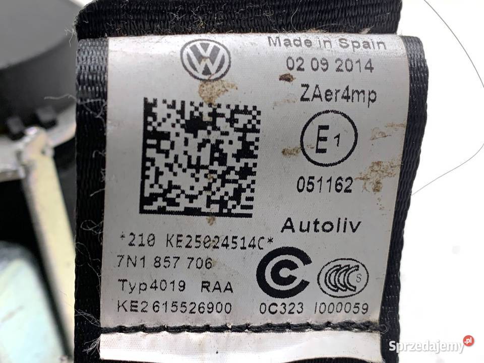 PAS BEZPIECZEŃSTWA PRAWY PRZÓD SEAT ALHAMBRA II sprzedam